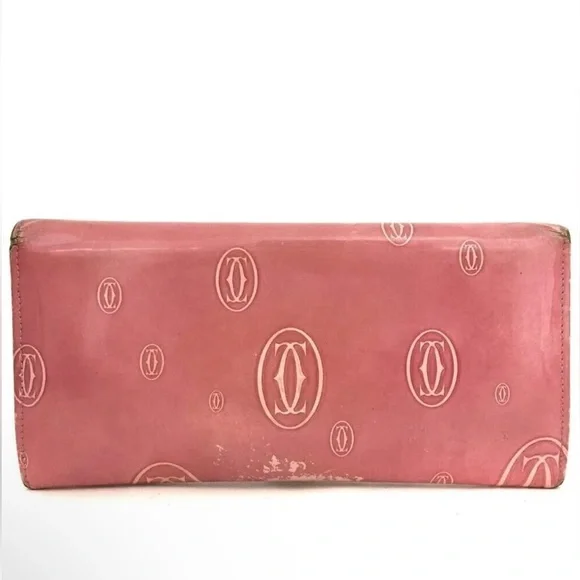 CARTIER Pink Happy Birthday Leather Bifold Long Wallet - Picture 2 of 9